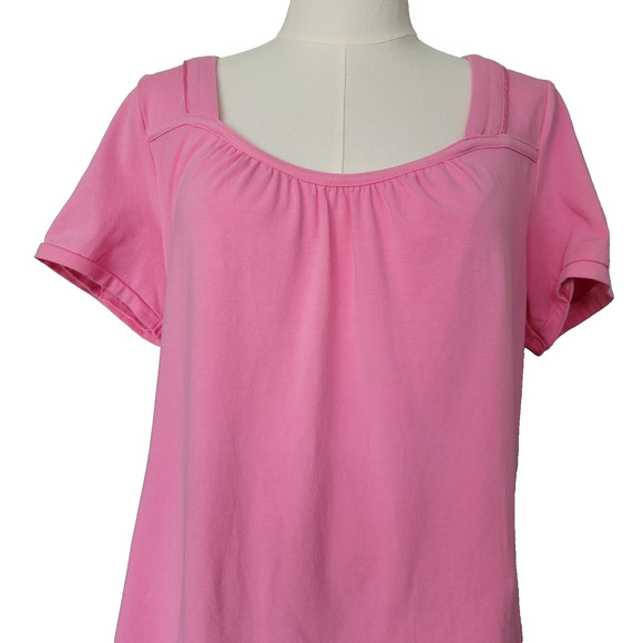 Nick & Nora Pink Short Sleeve Pajama Top Sleepwear Sz L Casual Loungewear Y2K - Picture 2 of 7